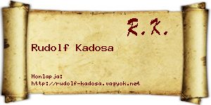 Rudolf Kadosa névjegykártya
